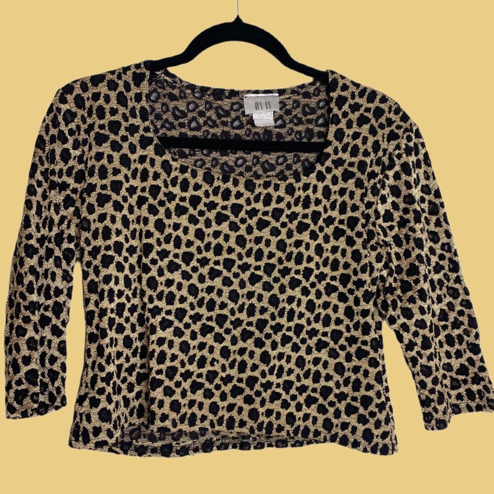 Vintage 90s Leopard Print Top